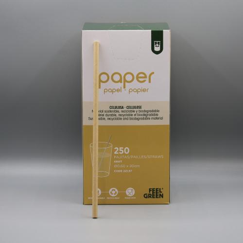 250 pailles en papier recyclable et biodégradable
