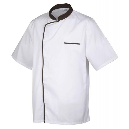 La veste de cuisine mixte blanche avec liseré noir - Robur