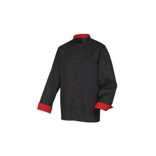 La veste de cuisine noire et rouge mixte manches longues Robur