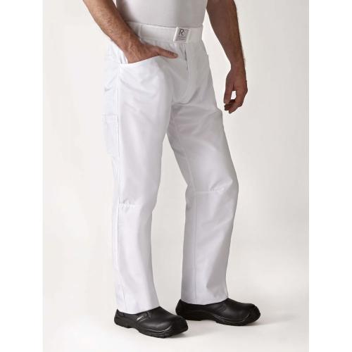 Le pantalon de cuisine mixte blanc Robur